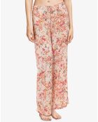 Pantalon de pyjama Leny imprimé fleurs rose